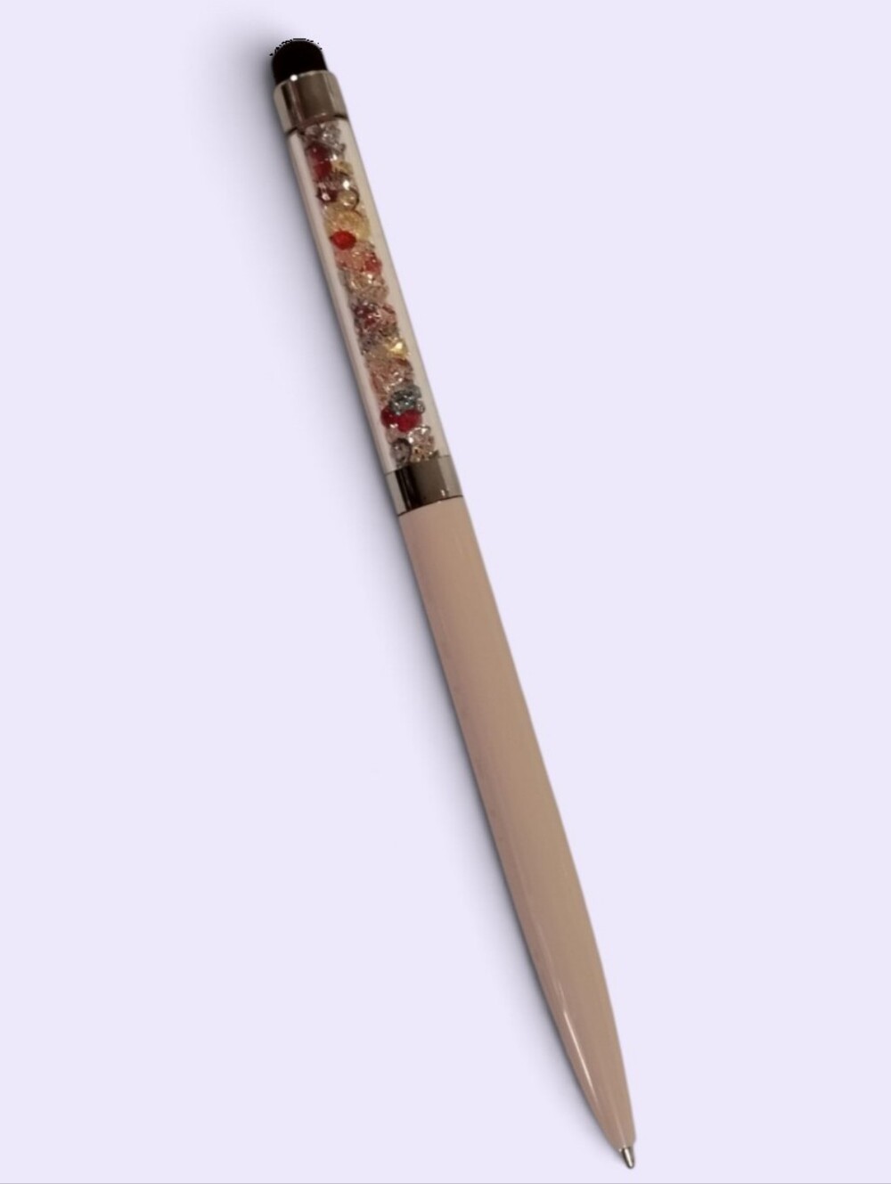 Crystal Accent Pink Ballpoint Stylus Pen - BOGO